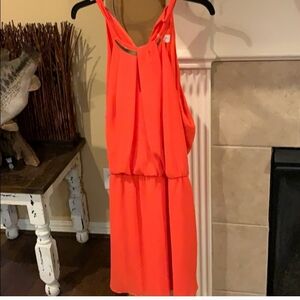Bisou Bisou Bright Orange Midi Dress